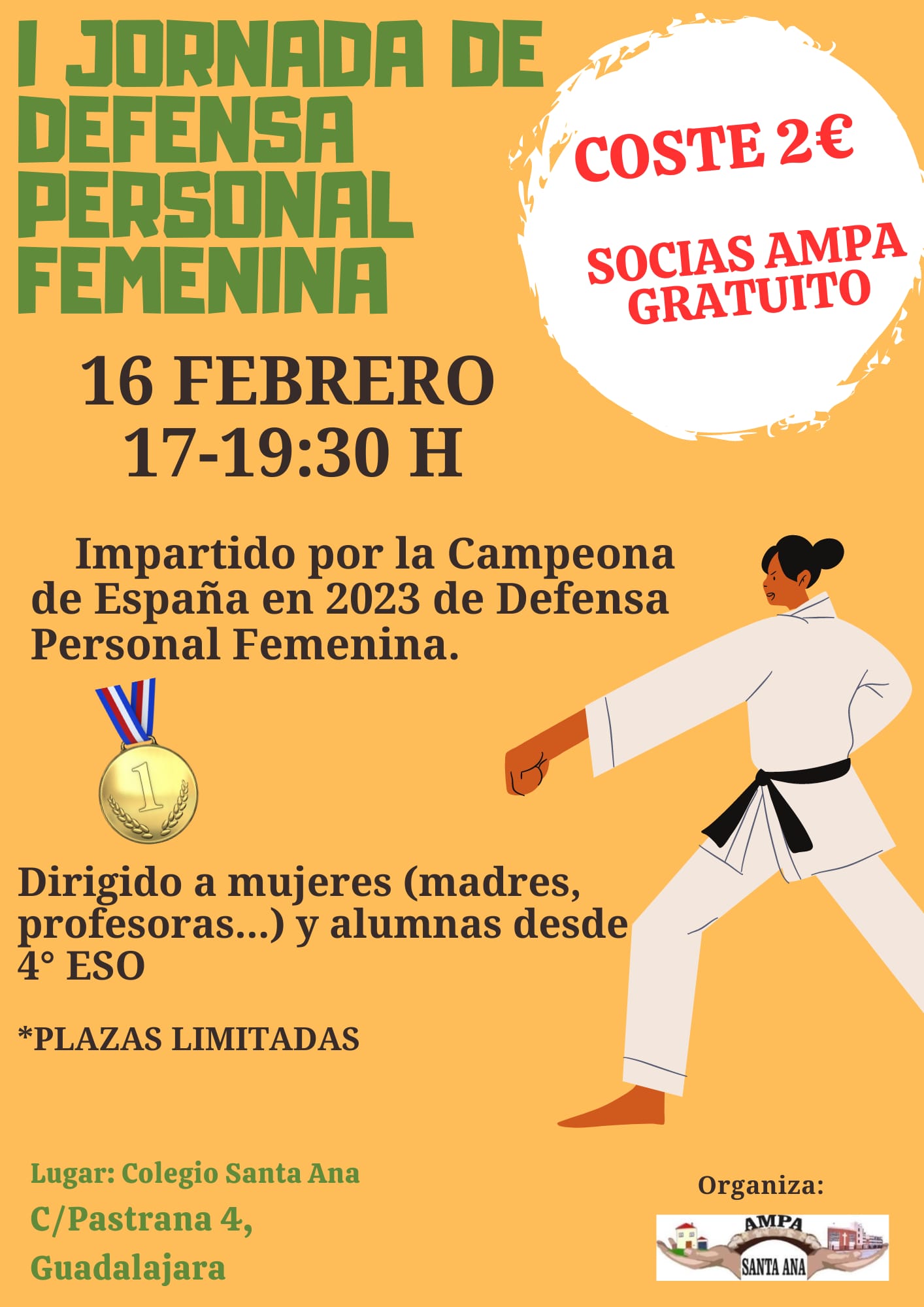 Cartel actividad defensa personal