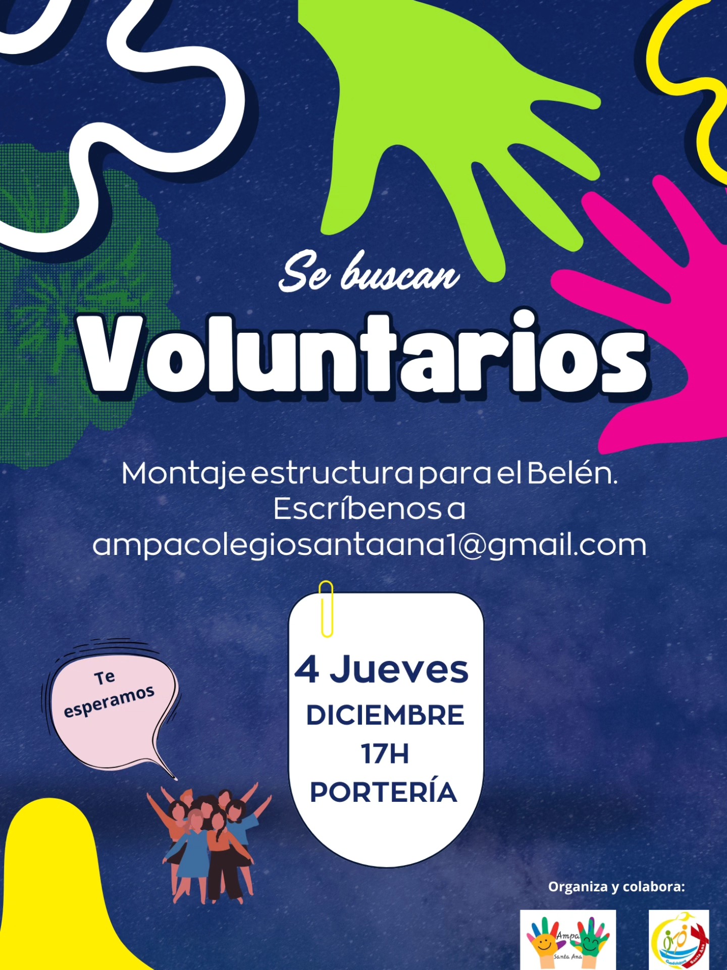 Montaje del Beln voluntarios